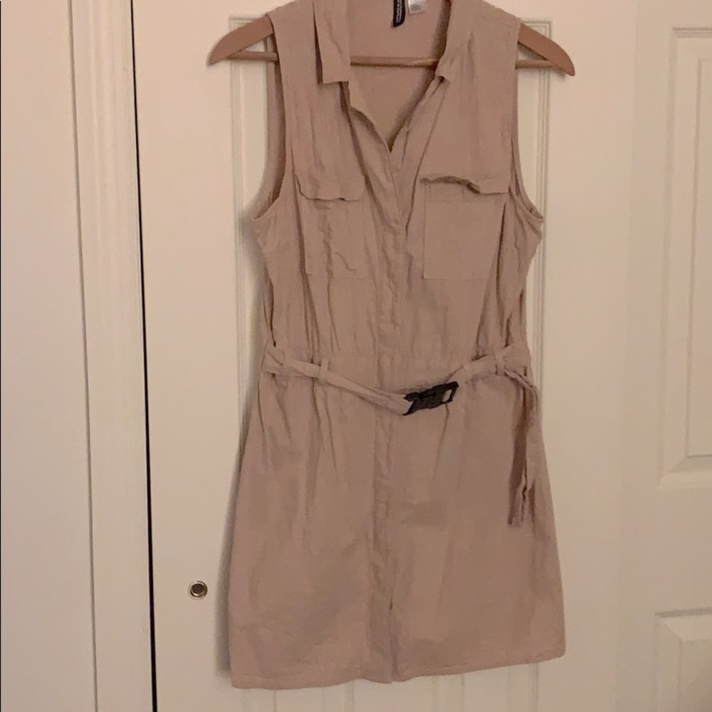 H&M Beige Belted Dress